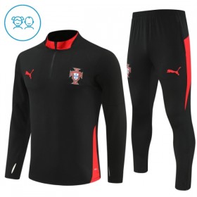 Portugal Barn Trenings Collegegenser 2025-26 Kvart-Zip Svart